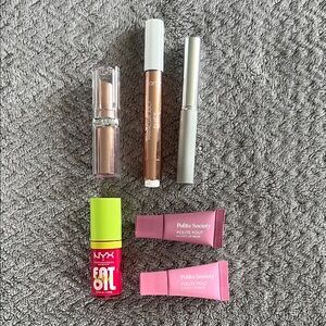 Lot of 6 Used Brand Name Pink Lip Makeup Products NYX Polite Society Clinique
